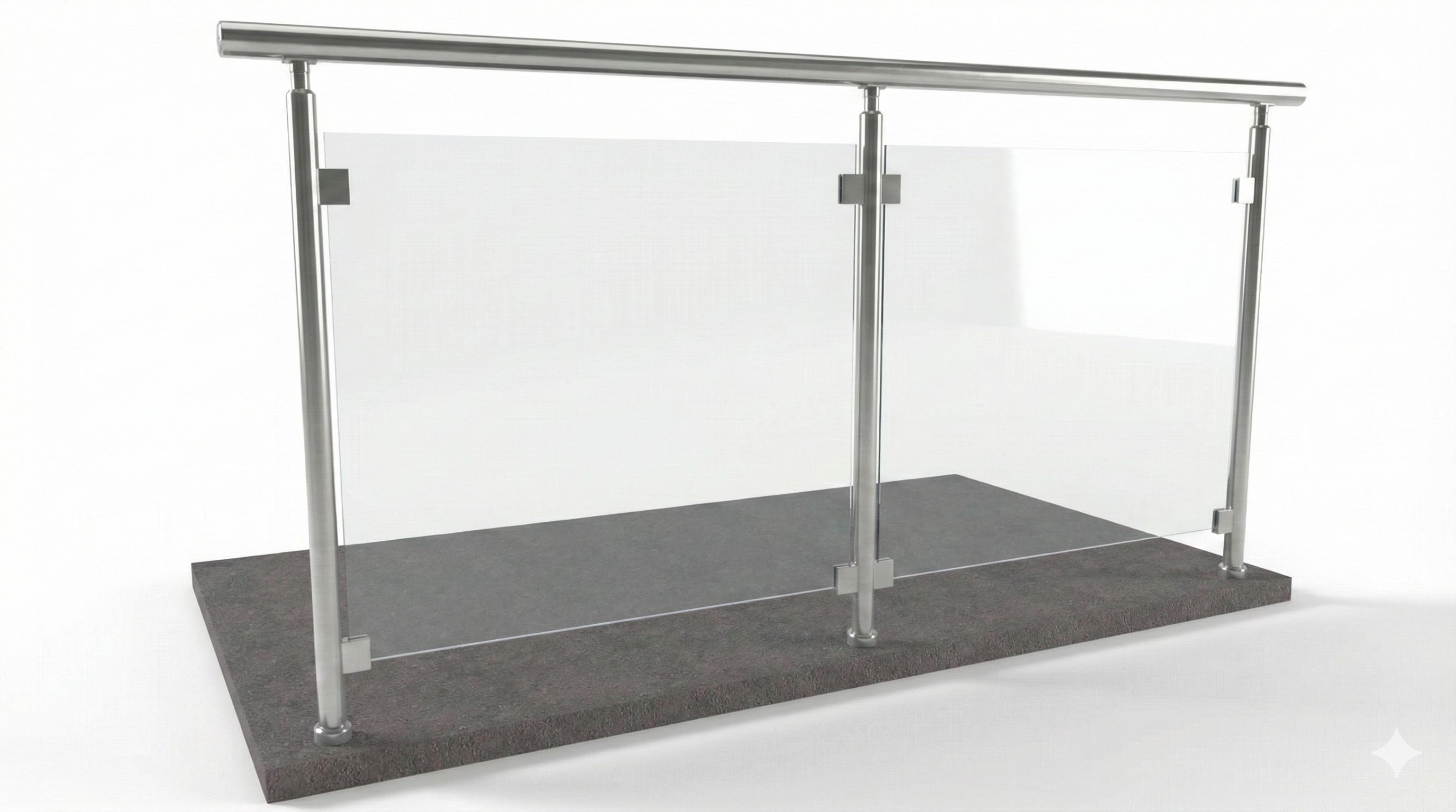 Hliníkové zábradlie so sklom - vrchné kotvenie  (orientačná cena)