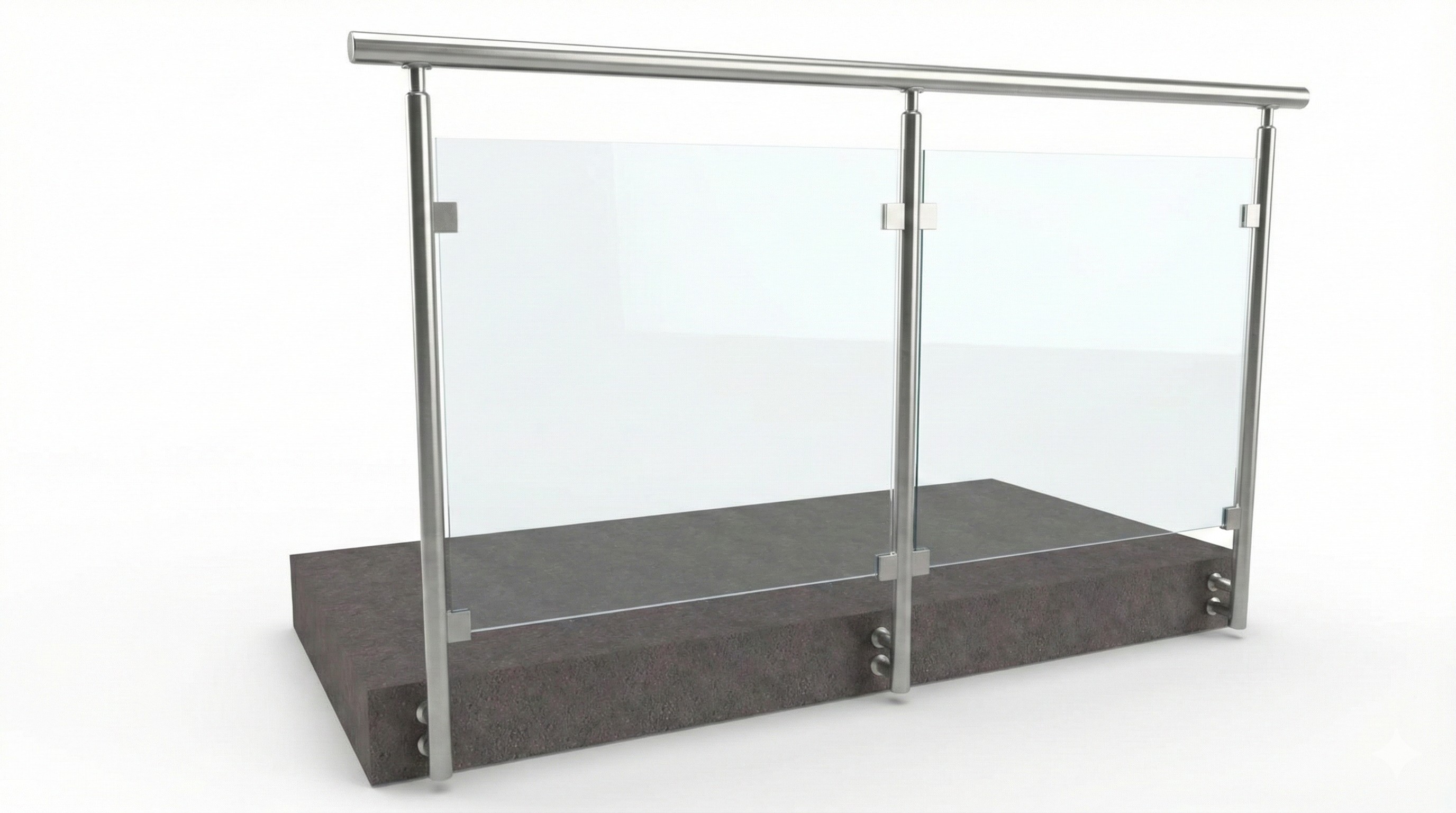 Hliníkové zábradlie so sklom - bočné kotvenie  (orientačná cena)