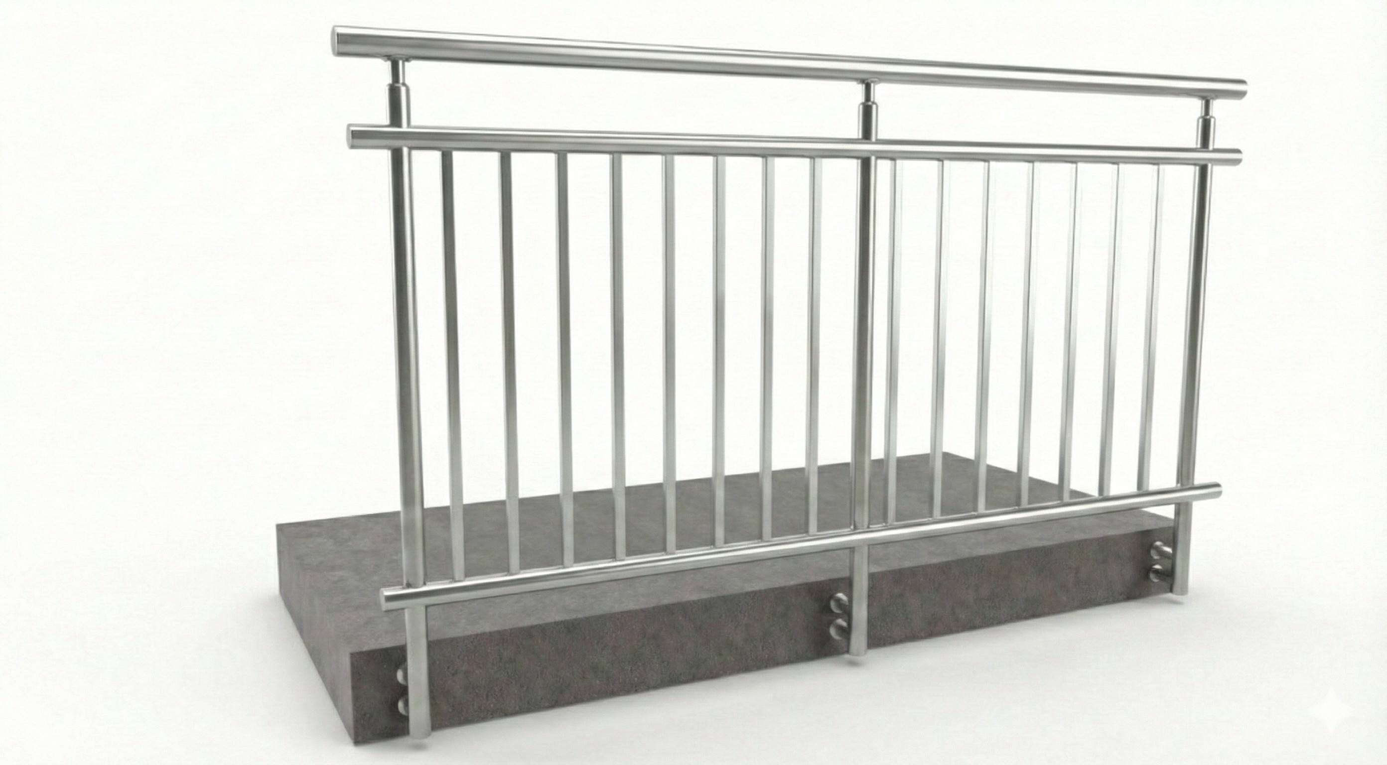 Hliníkové zábradlie zvislé priečky - bočné kotvenie  (orientačná cena)