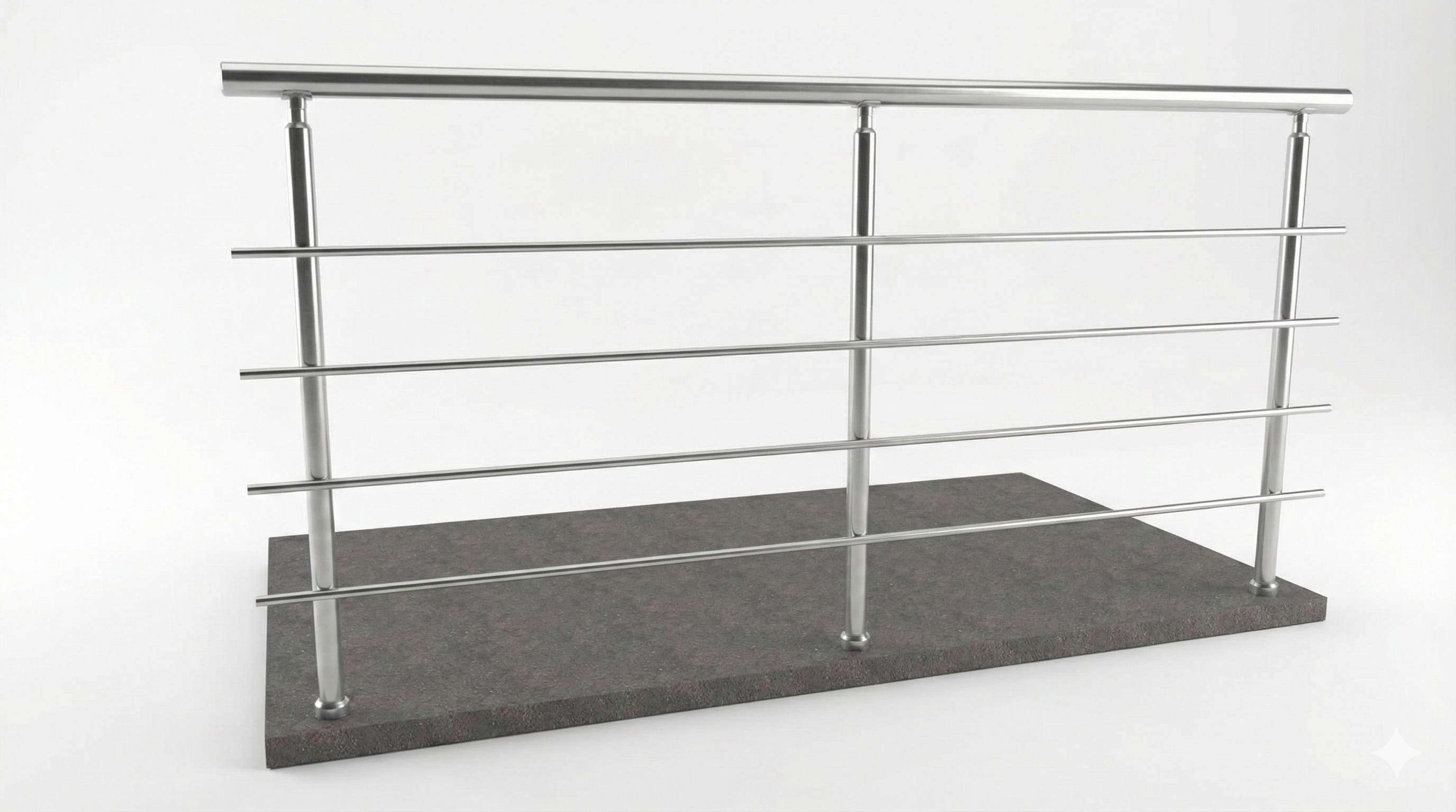 Hliníkové zábradlie 4 vodorovné priečky - vrchné kotvenie. Cena za meter od 57,58€